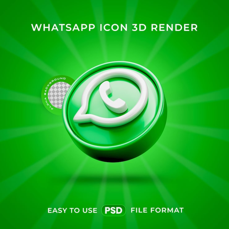 PSD gratuit l'icône du logo de whatsapp isolée dans une illustration 3d