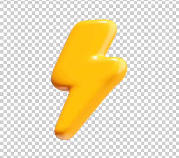 PSD gratuit icône d'éclair jaune 3d