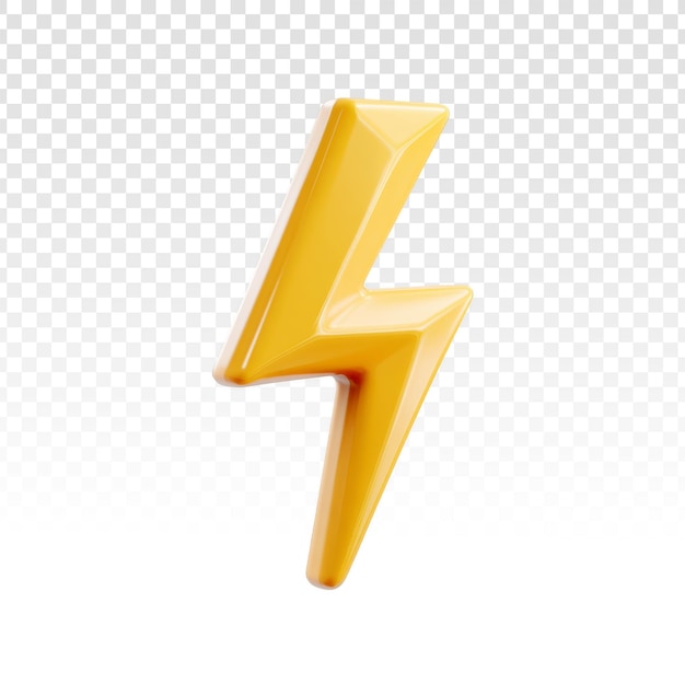 PSD gratuit icône d'éclair jaune 3d
