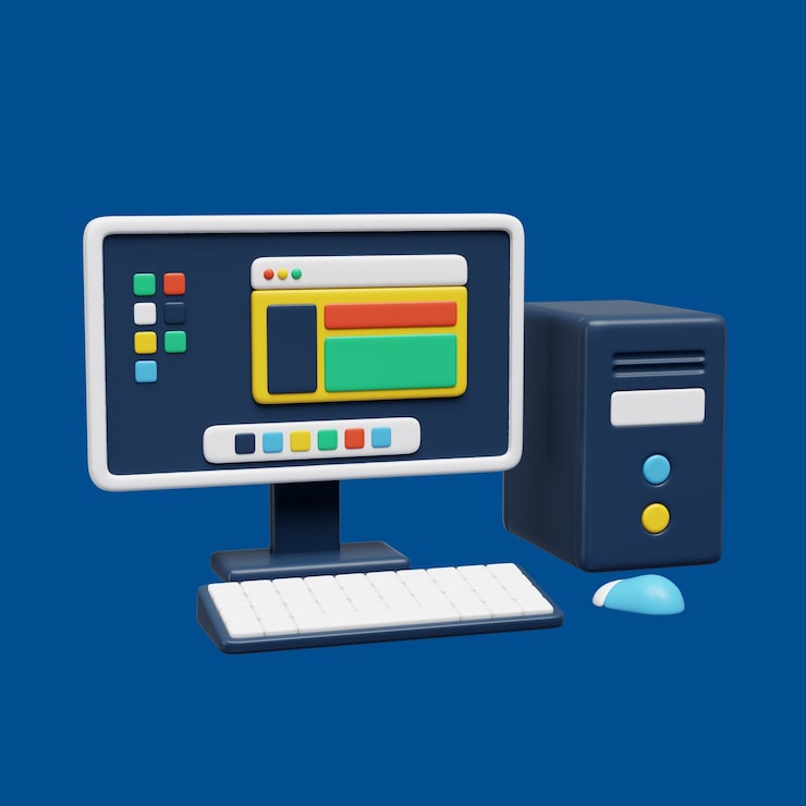 PSD gratuit illustration 3d avec des icônes électroniques et numériques