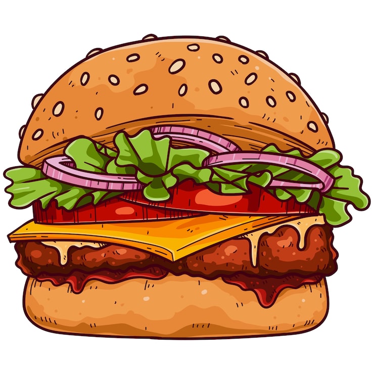 PSD gratuit illustration de burger dessiné à la main