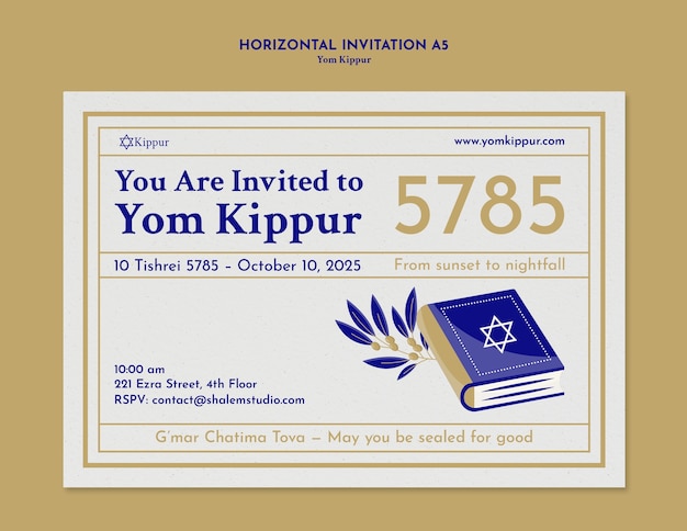 PSD gratuit invitation de yom kippour
