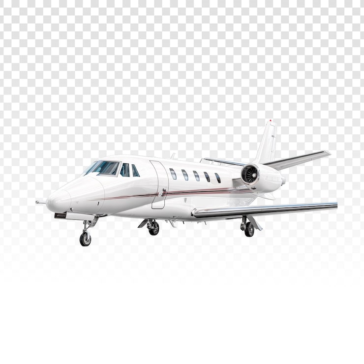 PSD gratuit jet d'affaires privé blanc isolé sur fond transparent.