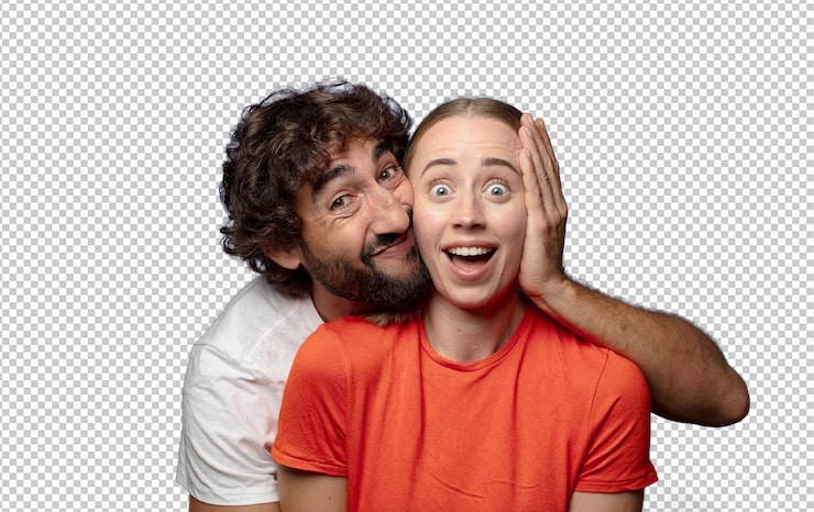 PSD gratuit un jeune couple s'étreint et le concept d'amour