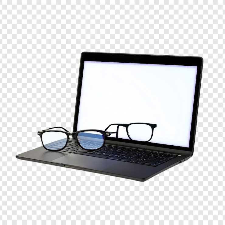 PSD gratuit laptop et lunettes de bien-être numérique