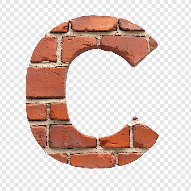 PSD gratuit la lettre c de la brique un alphabet rustique