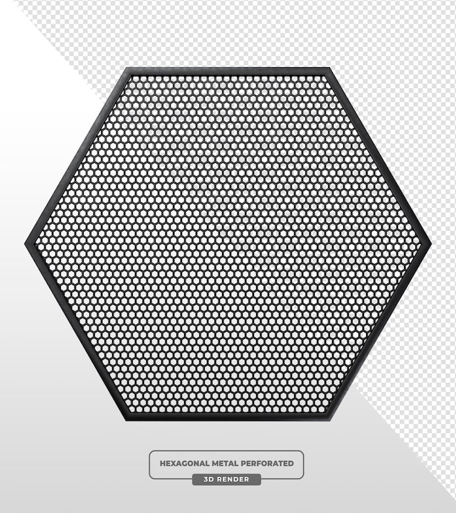 PSD gratuit maille métallique hexagonale perforée