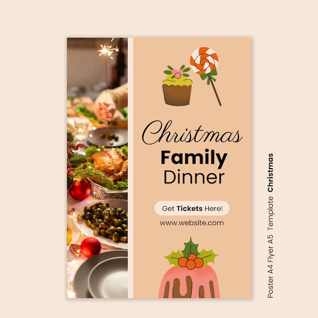 PSD gratuit modèle d'affiche de célébration de noël