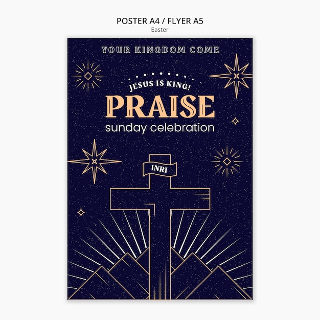 PSD gratuit modèle d'affiche de célébration de pâques