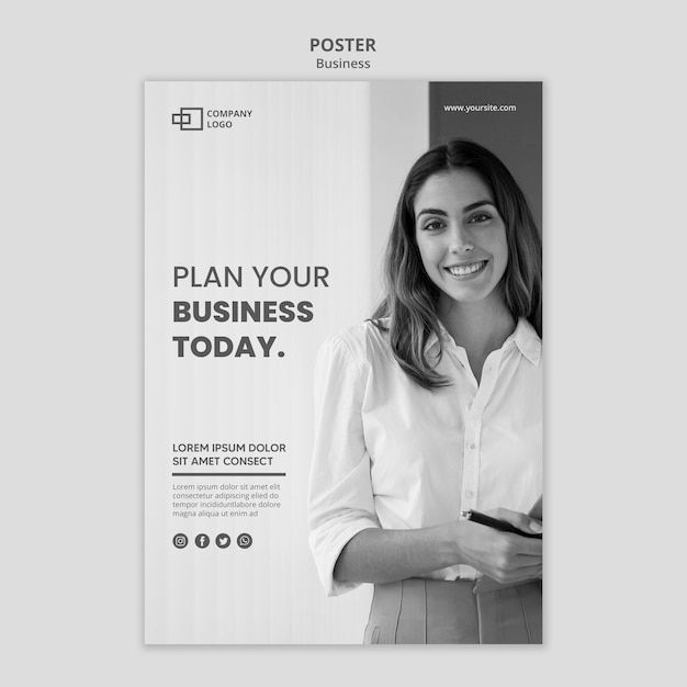 PSD gratuit modèle d'affiche commerciale