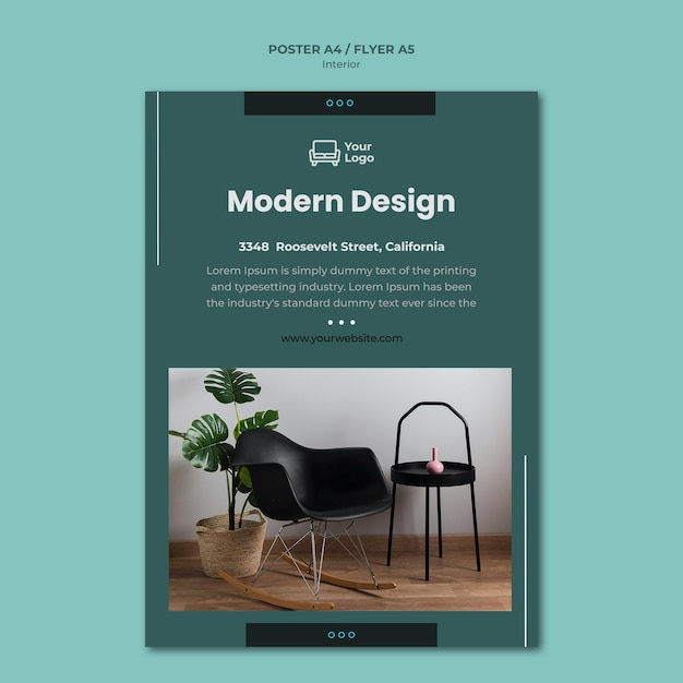 PSD gratuit modèle d'affiche de concept de meubles