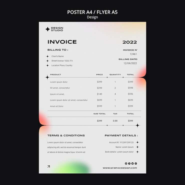 PSD gratuit modèle d'affiche de conception graphique dynamique