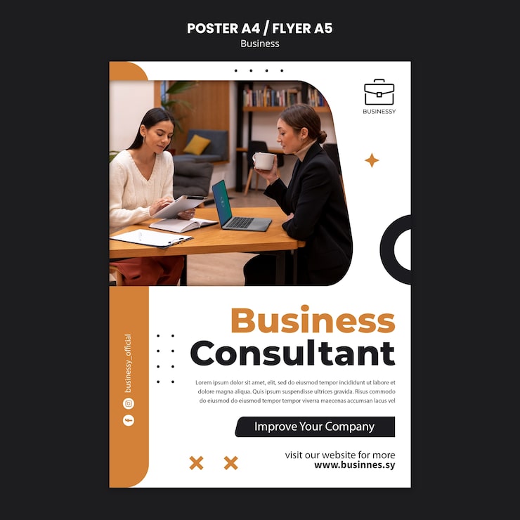 PSD gratuit modèle d'affiche de consultant en affaires