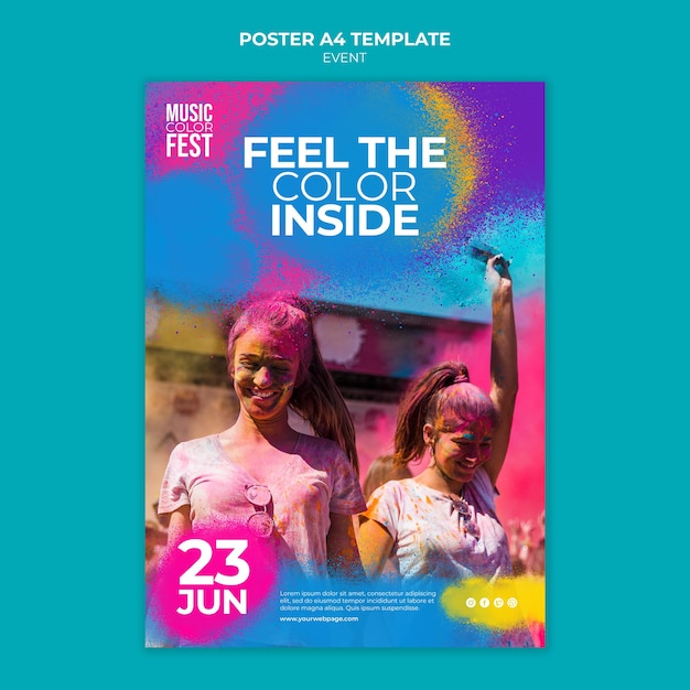 PSD gratuit modèle d'affiche de festival de musique