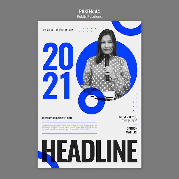 PSD gratuit modèle d'affiche de relations publiques