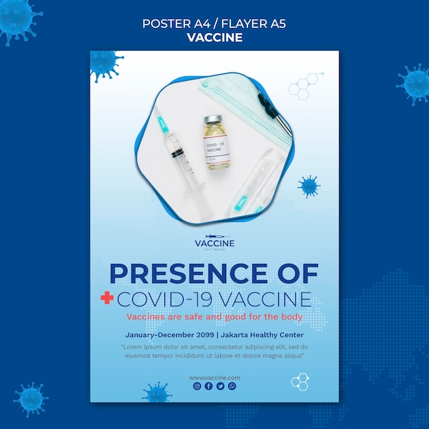 PSD gratuit modèle d'affiche de vaccin