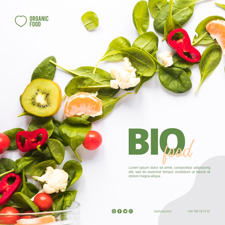PSD gratuit modèle de bannière carrée bio food