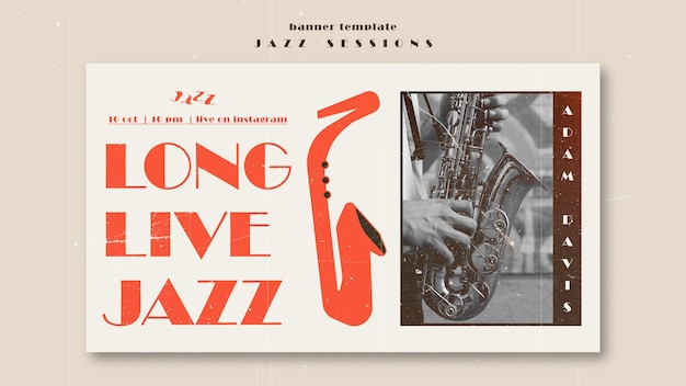 PSD gratuit modèle de bannière de concept de jazz