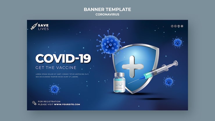 PSD gratuit modèle de bannière covid 19