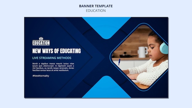 PSD gratuit modèle de bannière d'éducation