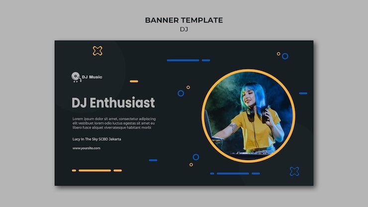 PSD gratuit modèle de bannière horizontale pour festival de musique