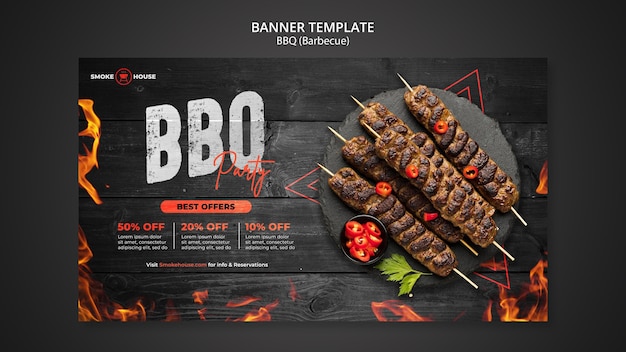 PSD gratuit modèle de bannière de maison de barbecue
