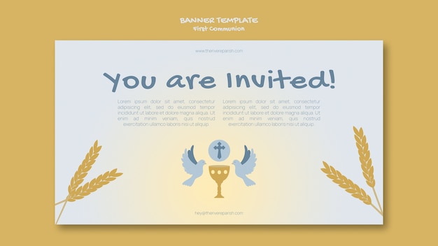 PSD gratuit modèle de bannière de première communion