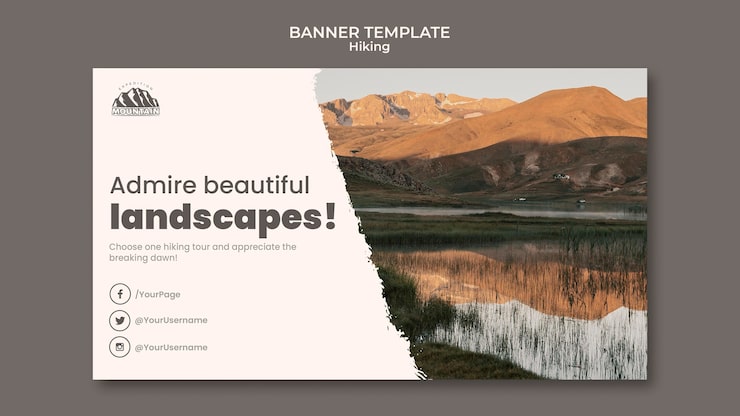 PSD gratuit modèle de bannière de randonnée