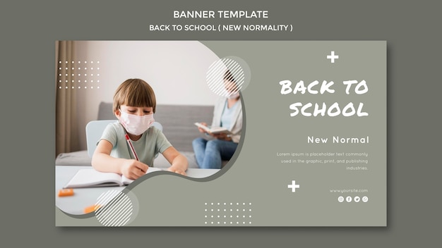 PSD gratuit modèle de bannière de retour à l'école