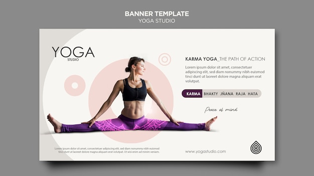 PSD gratuit modèle de bannière de studio de yoga