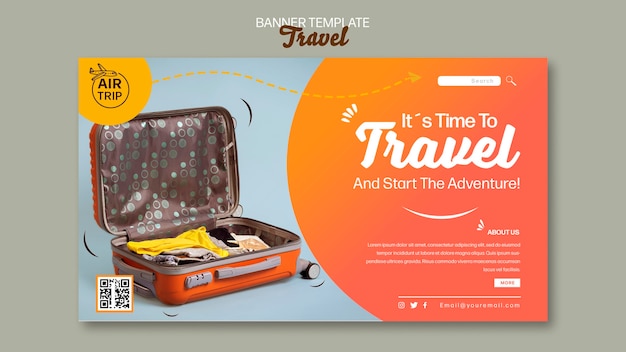 PSD gratuit modèle de bannière de voyage créatif