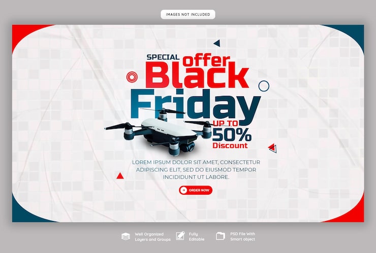 PSD gratuit modèle de bannière web de super vente black friday