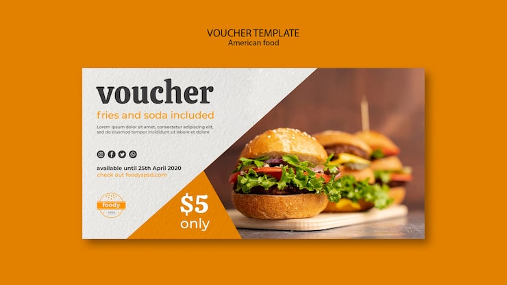 PSD gratuit modèle de bon pour une semaine de burger juteux