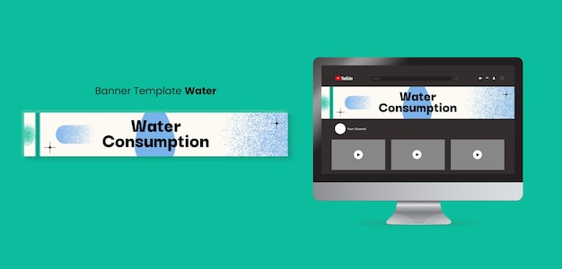 PSD gratuit modèle de charité pour l'eau design plat