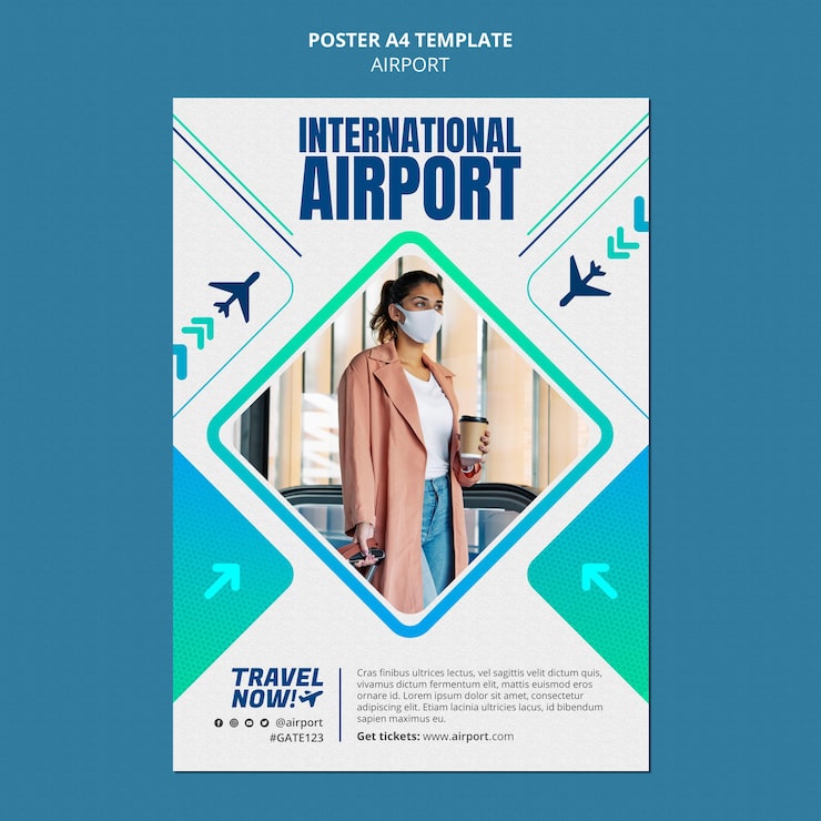 PSD gratuit modèle de conception d'affiche d'aéroport