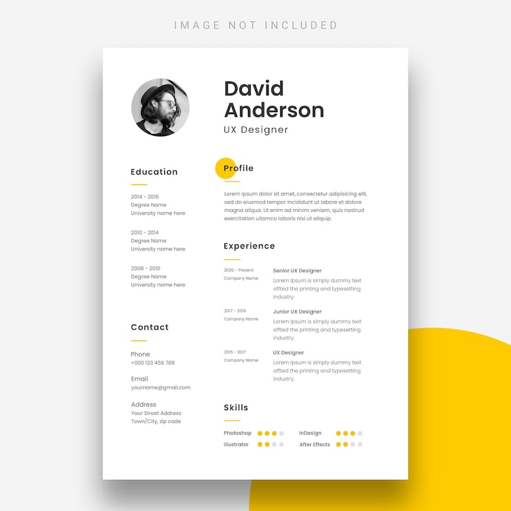 PSD gratuit modèle de conception de cv ou de cv minimal