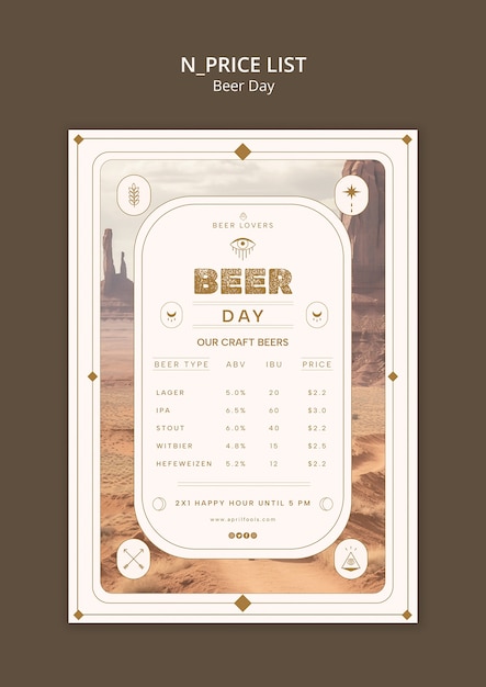 PSD gratuit modèle de conception du jour de la bière