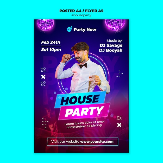 PSD gratuit modèle de conception de la fête à la maison