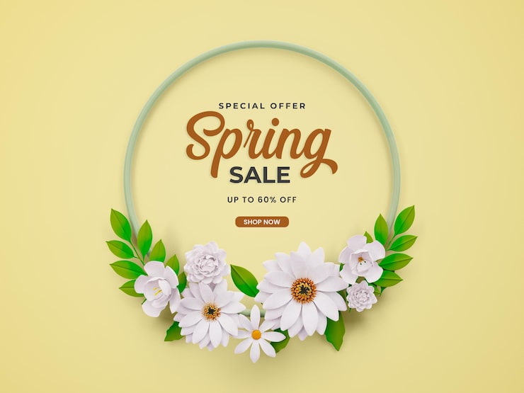 PSD gratuit modèle de conception florale de bannière de printemps