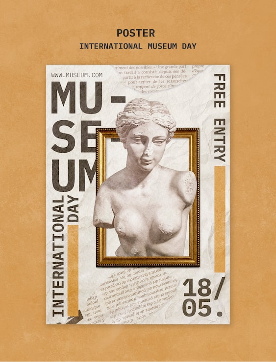 PSD gratuit modèle de conception de la journée internationale des musées