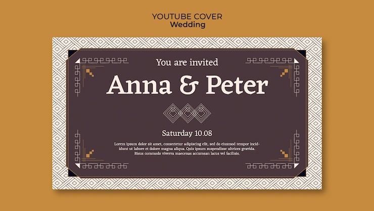 PSD gratuit modèle de conception de mariage design plat