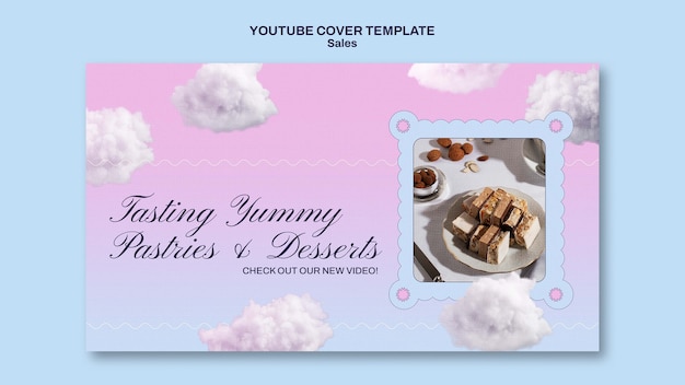 PSD gratuit modèle de couverture youtube de vente dégradé
