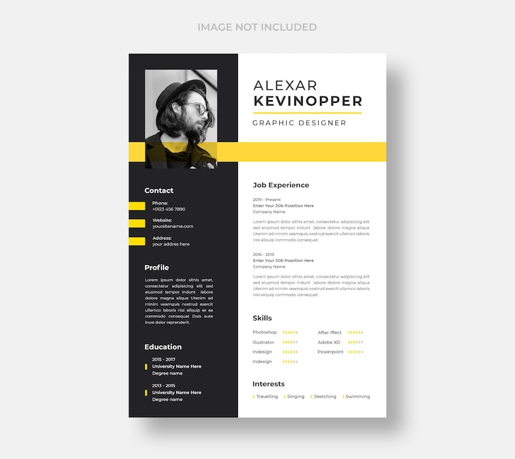 PSD gratuit modèle de cv ou de cv professionnel moderne et minimal