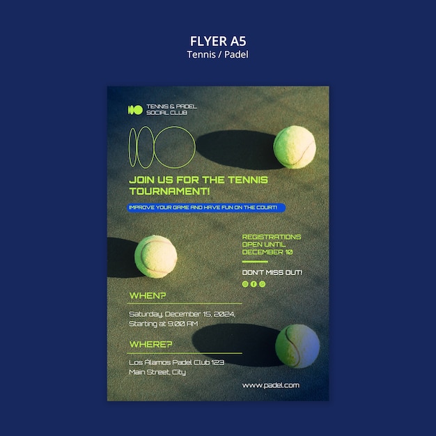 PSD gratuit modèle d'entraînement au tennis