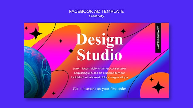 PSD gratuit modèle facebook de studio de conception créative