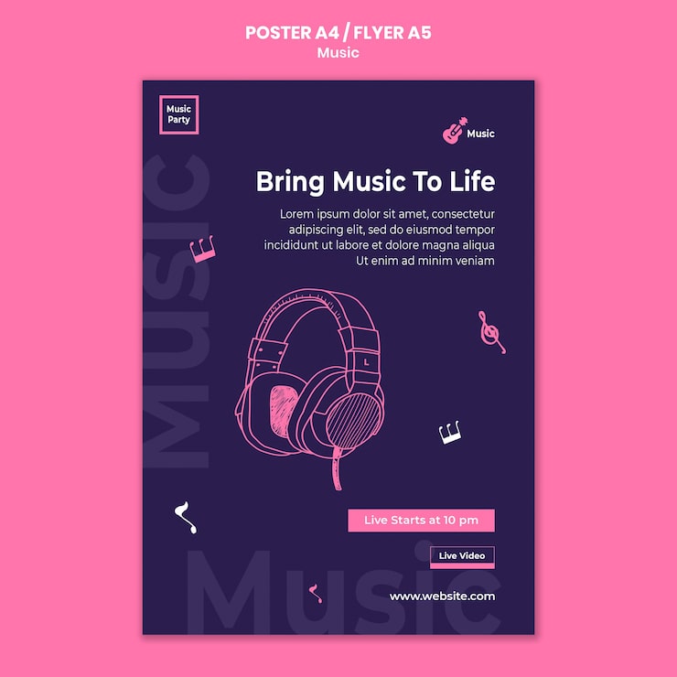 PSD gratuit modèle de flyer pour fête de la musique