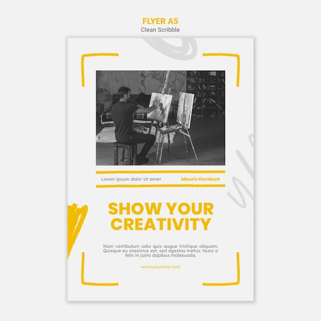 PSD gratuit modèle de flyer propre scribble