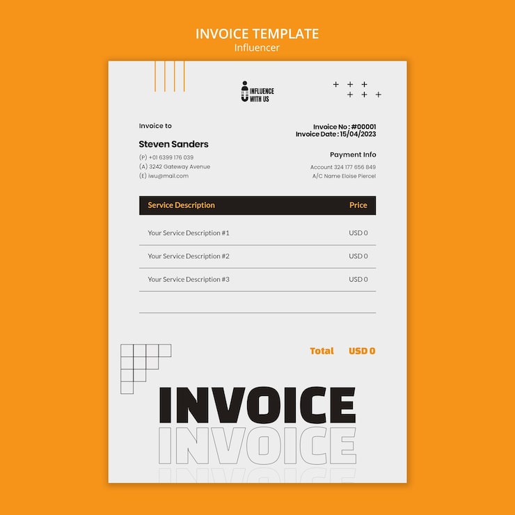 PSD gratuit modèle d'influenceur design plat
