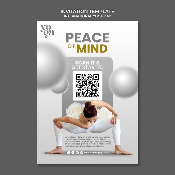 PSD gratuit modèle d'invitation à la célébration de la journée internationale du yoga
