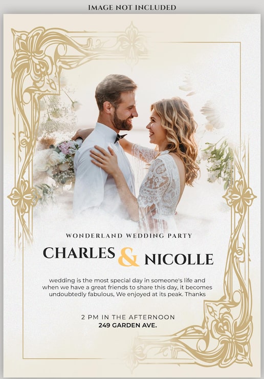 PSD gratuit modèle d'invitation de mariage